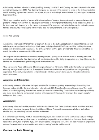 asia gaming has been a leader in asia s gambling