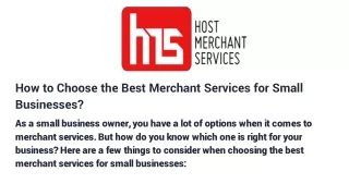 how to choose the best merchant services for small businesses