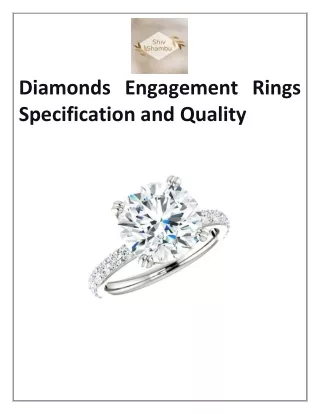 Diamonds Engagement Rings Specification and Quality