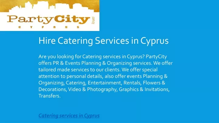 hire catering services in cyprus