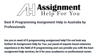 best r programming assignment help in australia by professionals