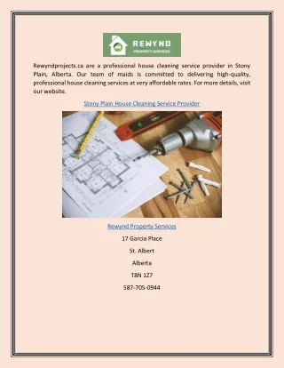 Stony Plain House Cleaning Service Provider  Rewyndprojects.ca