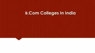 b com colleges in india