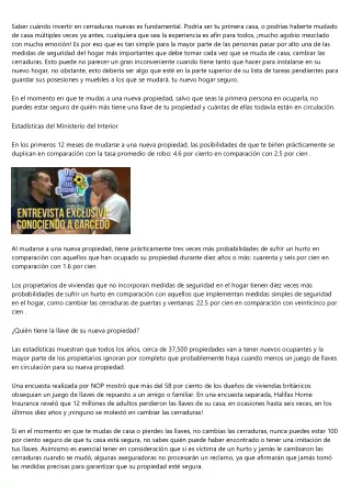 saber cu ndo invertir en cerraduras nuevas