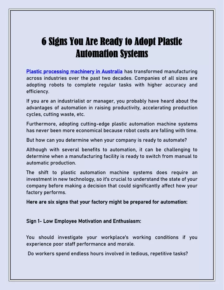 6 signs you are ready to adopt plastic 6 signs