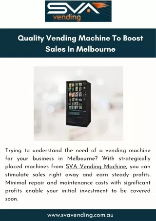 quality vending machine to boost sales