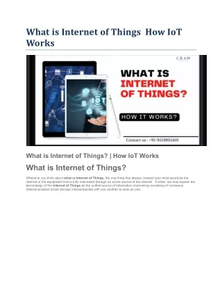 what is internet of things how iot works