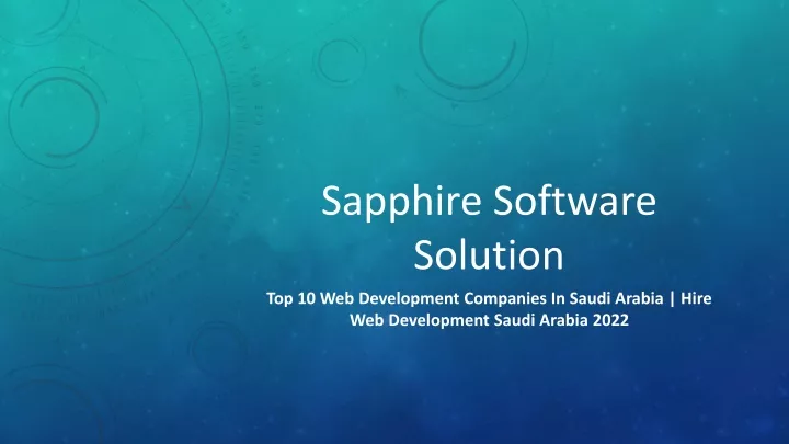 sapphire software solution