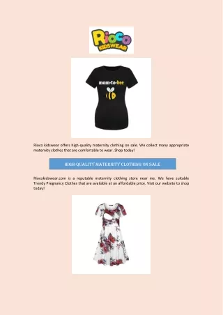 rioco kidswear offers high quality maternity