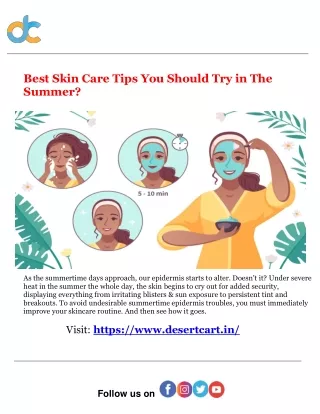 Best Skin Care Tips You Should Try in The Summer?