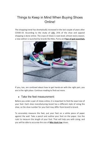 Things to Keep in Mind When Buying Shoes Online!