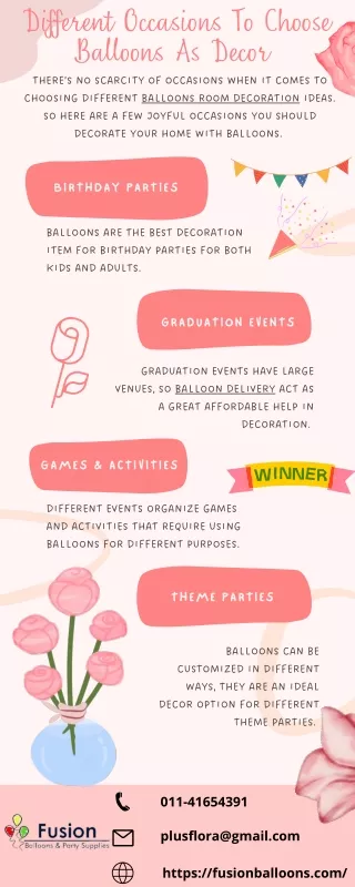 different occasions to choose balloons as decor