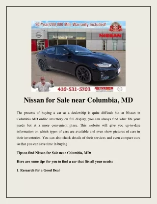 Nissan for Sale near Columbia, MD