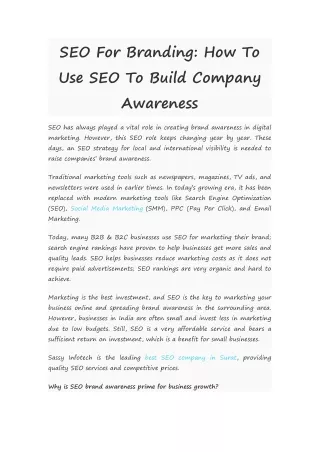 SEO For Branding How To Use SEO To Build Company Awareness