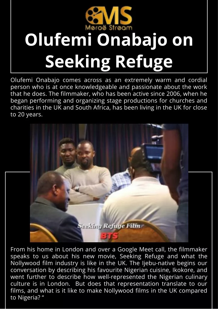 olufemi onabajo on seeking refuge