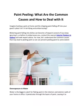 paint peeling what are the common causes