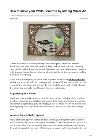 how to make your walls beautiful by adding mirror
