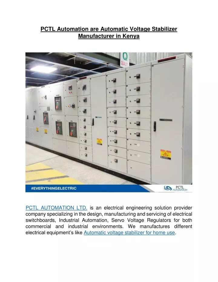 pctl automation are automatic voltage stabilizer