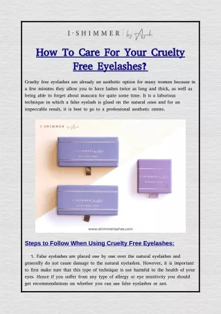 How To Care For Your Cruelty Free Eyelashes?