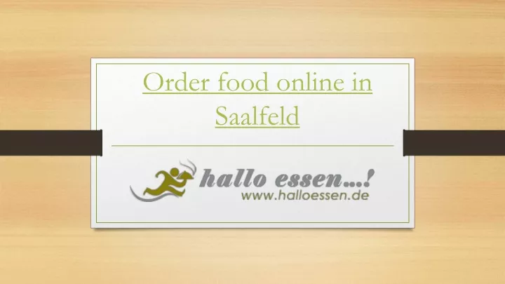 order food online in saalfeld