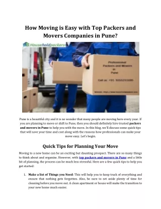 how moving is easy with top packers and movers