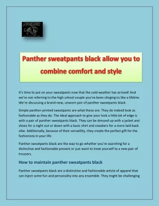 Panther sweatpants black