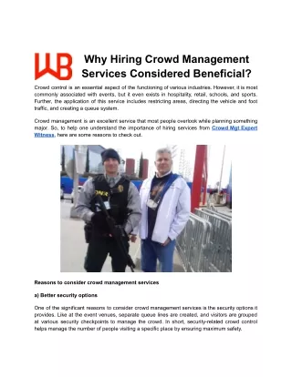 Crowd Mgt Expert Witness - Outstanding and Affordable