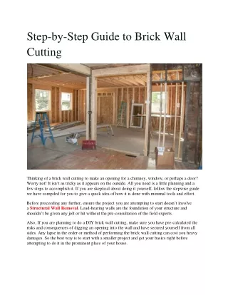 step by step guide to brick wall cutting