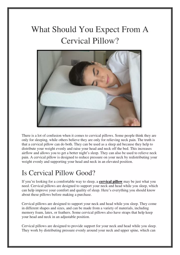 what should you expect from a cervical pillow