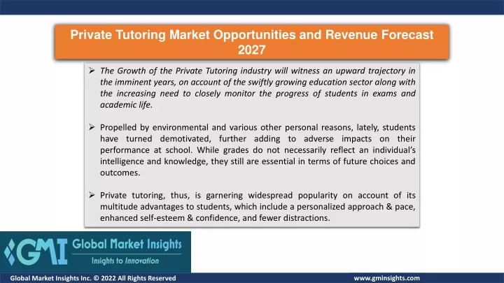 private tutoring market opportunities and revenue