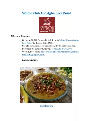 saffron club and agha juice point