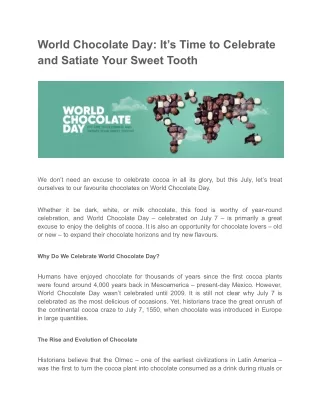world chocolate day it s time to celebrate