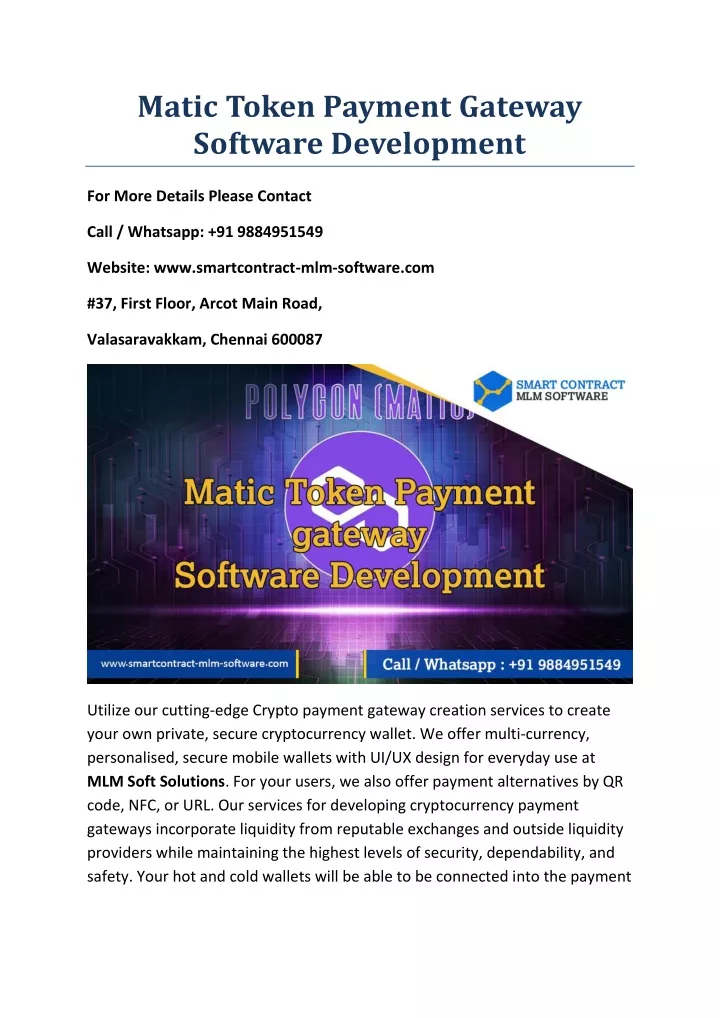 matic token payment gateway software development