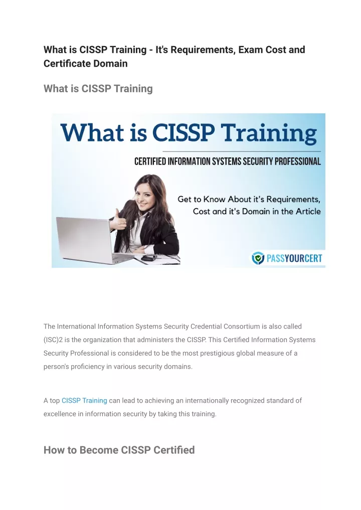 what is cissp training it s requirements exam