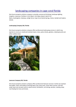 landscaping companies in cape coral florida