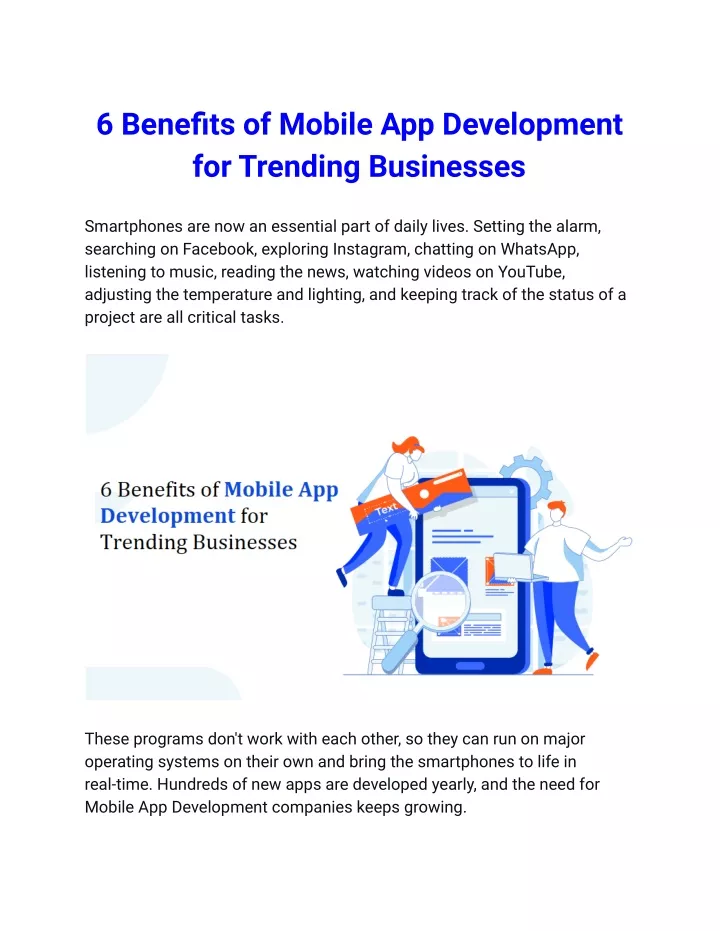 6 benefits of mobile app development for trending