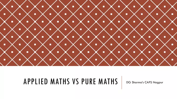 applied maths vs pure maths
