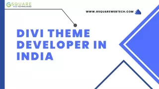 Best Divi Theme Developer in India