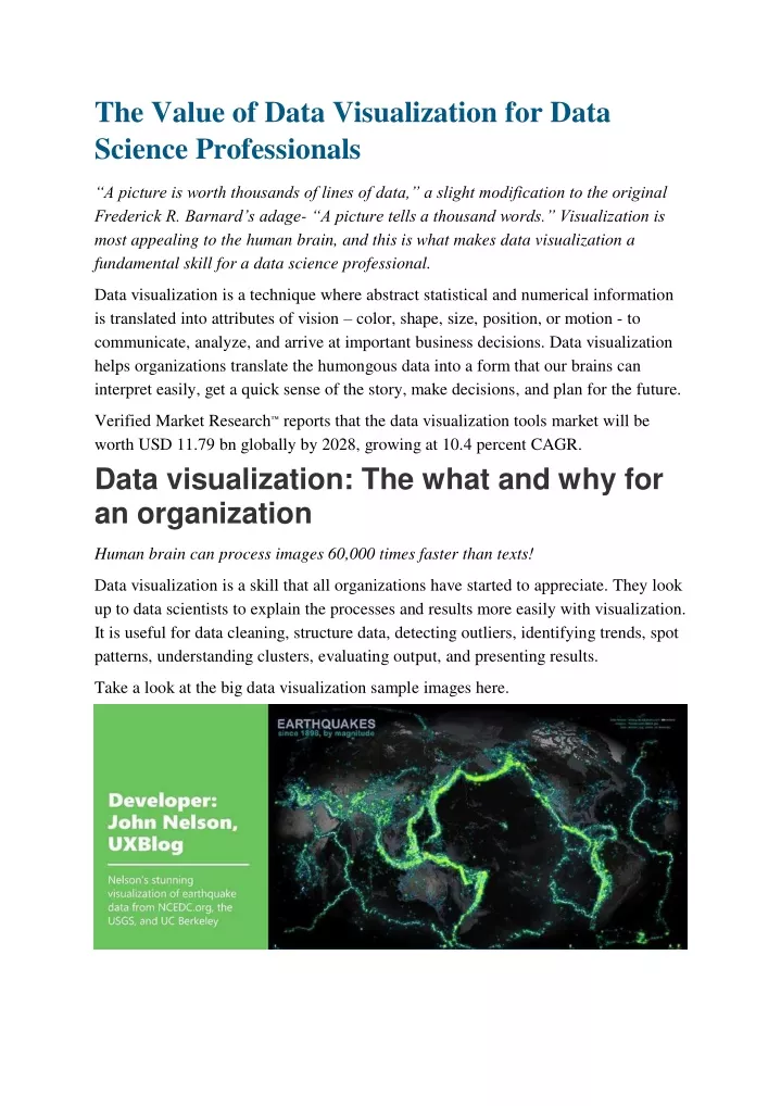 the value of data visualization for data science