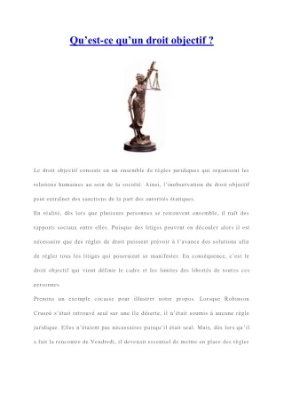 qu est ce qu un droit objectif