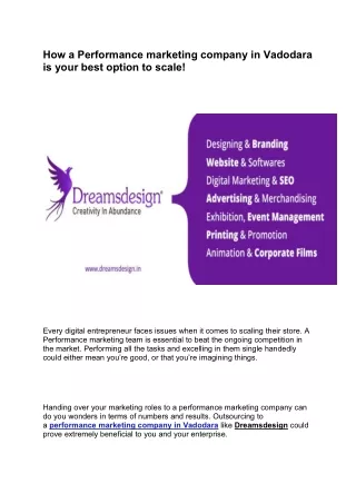 how a performance marketing company in vadodara