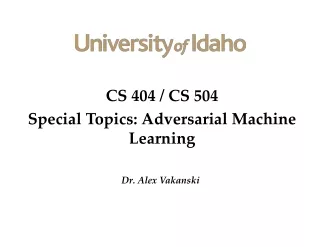 cs 404 cs 504 special topics adversarial machine learning