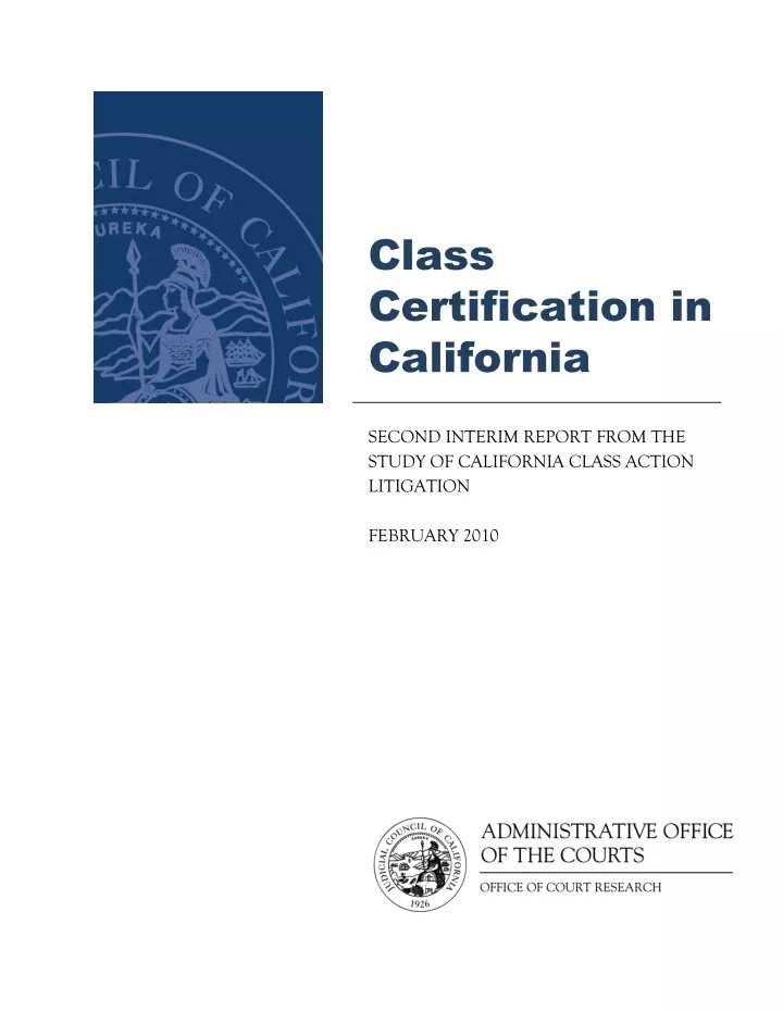 class certification in california