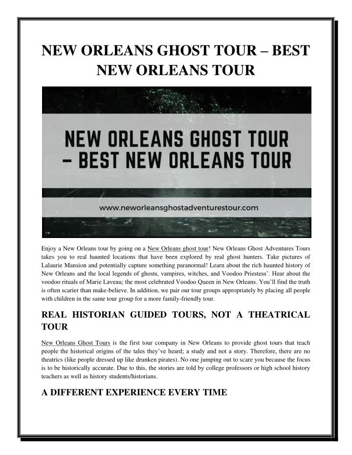 new orleans ghost tour best new orleans tour