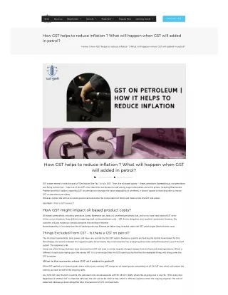 Gst on petrol how it helps to reduce inflation