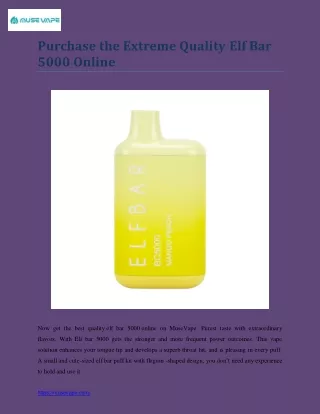 Purchase the Extreme Quality Elf Bar 5000 Online