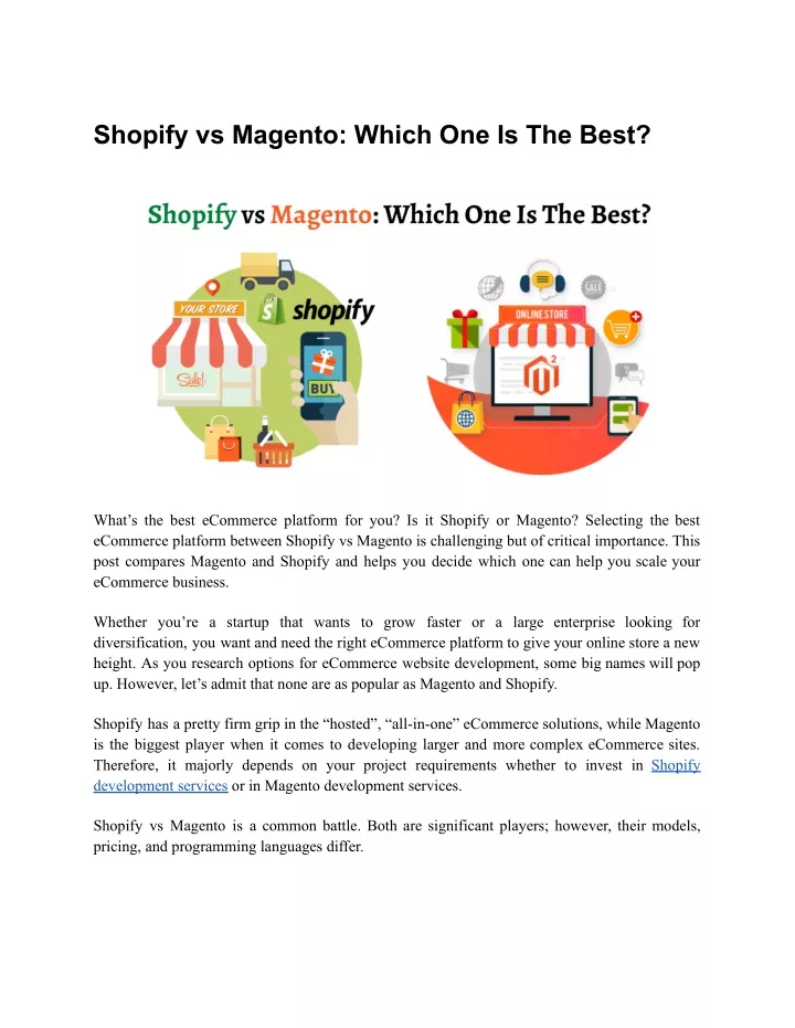 shopify vs magento which one is the best