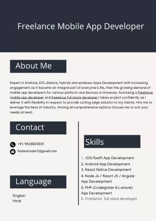 Freelance full stack developer in USA