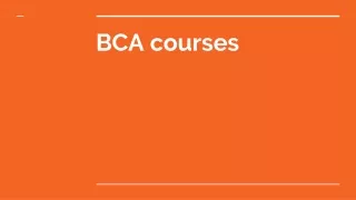 BCA courses