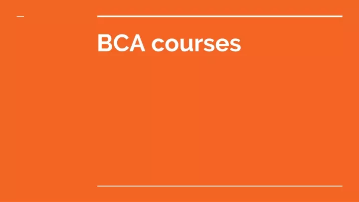 bca courses